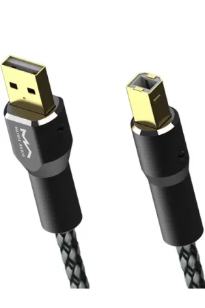 MATRIX Câble USB-A Mâle vers USB-B Mâle Cuivre OFC Plaqué Argent / Or 1.2m | Prix réduit