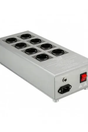VIBORG VE80 Distributeur Secteur Filtré 8 Prises Schuko 3300W 15A Aluminium Gris - Très demandé