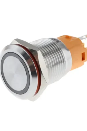 LB Interrupteur Aluminium avec Cercle Lumineux Blanc 250V Ø16mm Argent - Meilleure vente