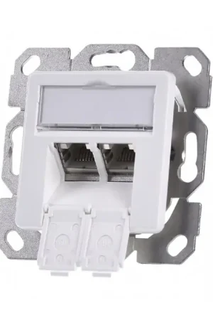 TELEGARTNER J00020A0500 Embase Murale 2x RJ45 Cat 6A - Prix réduit