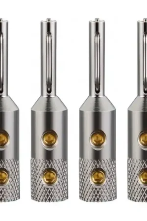 VIBORG VB401S Fiches Banane Cuivre Pur Plaqué Argent Ø4mm (Set x4) | Achetez maintenant