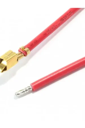 Livraison rapide | Câble VH 3.96mm Femelle vers Fil Nu Sans Boîtier 1 Pôle Plaqué Or 20cm Rouge (x10)
