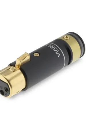 Best-seller - VIABLUE T6S XL Connecteur XLR Femelle 3 Pôles Plaqué Or 24k Ø12mm Noir (Unité)