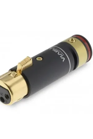 VIABLUE T6S XL Connecteur XLR Femelle 3 Pôles Plaqué Or 24k Ø12mm Rouge (Unité) - Vente flash
