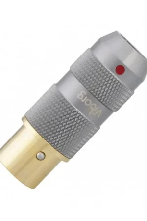 VIBORG XF-202G Connecteur XLR Femelle 3 Pôles Cuivre Pur Plaqué Argent / Or Ø11mm Rouge (Unité) | Achetez en ligne