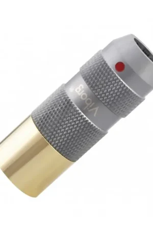 Nouveau - VIBORG XM-202G Connecteur XLR Mâle 3 Pôles Cuivre Pur Plaqué Argent / Or Ø11mm Rouge (Unité)