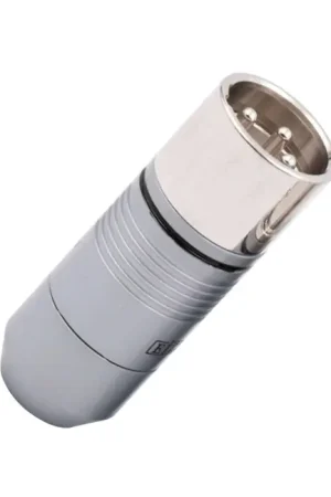 Dernière chance | EIZZ EZ-205M Connecteur XLR Mâle 3 Pôles PTFE Plaqué Platine Ø9mm Noir (Unité)