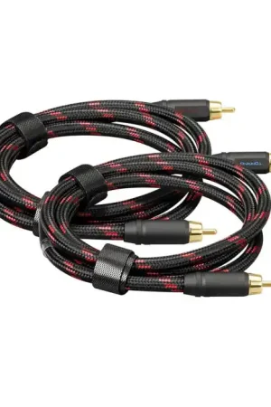 TOPPING TCR2 Câble RCA Mâle / Mâle Cuivre OFC Plaqué Argent 1.5m (La Paire) - Offre spéciale