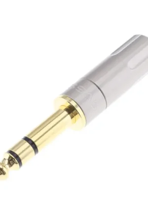 Plus que quelques pièces | Connecteur Jack 6.35mm Stéréo Plaqué Or Ø8mm
