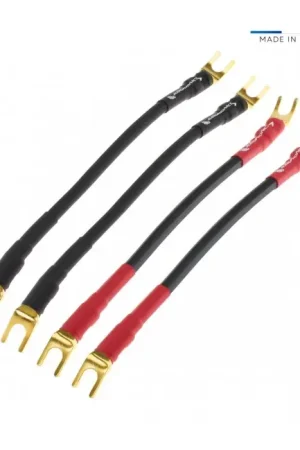 Envoi rapide - AUDIOPHONICS JF20 Jumper Fourches Cuivre OCC Plaqué Or 20cm (Set x4)