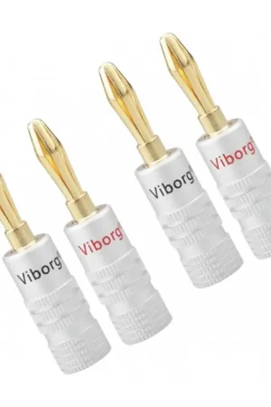VIBORG Fiches Banane Plaqué Or 24k Ø4.5mm (Set x4) - Disponible maintenant