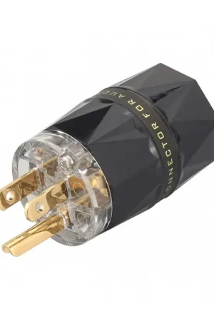 VIBORG VM503G Connecteur Secteur US Type B NEMA 5-15 Cuivre Pur Plaqué Argent / Or 24k Ø19mm - Offre exclusive