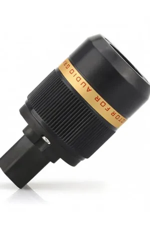 Très demandé - VIBORG VF501G Connecteur IEC C15 Cuivre Pur Plaqué Argent / Or Ø19mm Noir