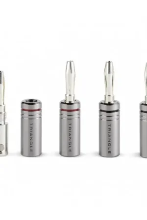 TRIANGLE BP400 Fiches Bananes Plaquées Argent Ø2.2mm 3.8mm² (Set x4) | Expédition immédiate