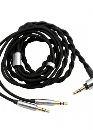 Retour gratuit | Câble Jack 3.5mm Stéréo Coudé vers 2x Jack 3.5mm Cuivre OFC Plaqué Or 1.5m