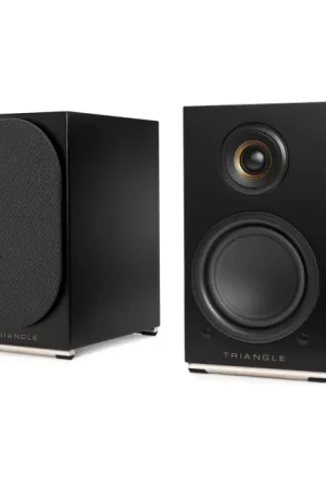 TRIANGLE AIO TWIN Enceintes Bibliothèques Actives Bluetooth 5.0 aptX HD WiFi 2x50W 24bit 192kHz Noir (La paire) | Commandez dès maintenant