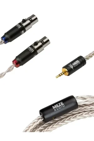 MEZE Câble de Modulation Symétrique Jack 2.5mm vers 2x Mini XLR Cuivre PCUHD Plaqué Argent 1.3m - Recommandé