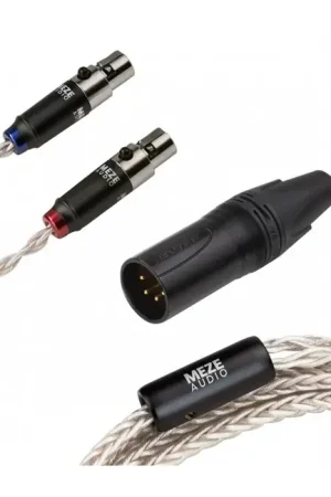 Prix spécial - MEZE Câble de Modulation Symétrique XLR 4 Pins vers 2x Mini XLR Cuivre PCUHD Plaqué Argent 2.5m