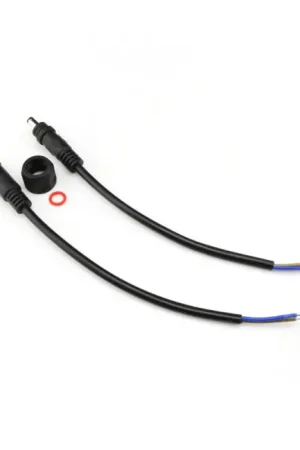 Réduction - Câble Jack DC 5.5/2.1mm Mâle vers Fils Nus + câble Jack DC 5.5/2.1mm Femelle vers Fils Nus Waterproof IP67 40cm