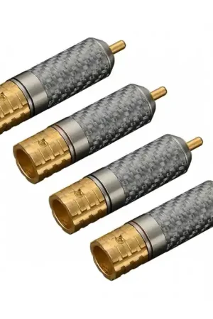 Dernières unités | VIBORG VR108G Connecteurs RCA Cuivre OFC Plaqué Argent / Or Ø10mm (Set x4)