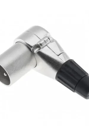 Connecteur XLR 3 Pins Mâle Coudé 90° Argent Ø7mm | Prix réduit