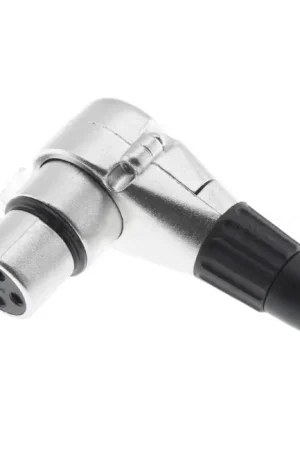 Incontournable | Connecteur XLR 3 Pins Femelle Coudé 90° Argent Ø7mm
