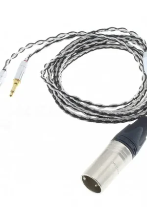 Câble Casque Symétrique XLR 4 Pins Mâle vers 2x Jack 3.5mm Mono Mâle Cuivre Plaqué Argent 1.5m - Bonne affaire