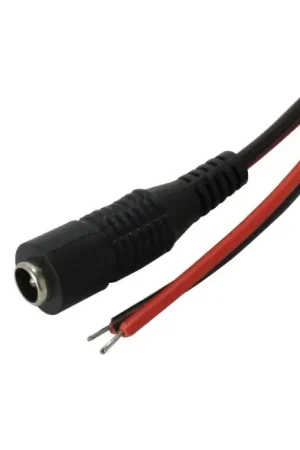 Tout juste ajouté | Câble d'alimentation Jack DC 5.5 / 2.1mm Femelle vers fils nus 30cm (La paire)