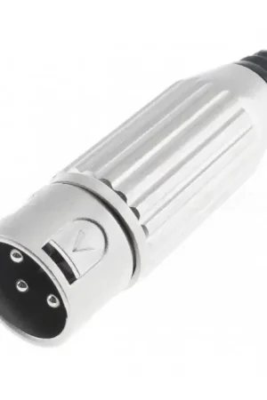 Petit prix - Connecteur XLR Mâle 3 Pôles Ø8mm Argent