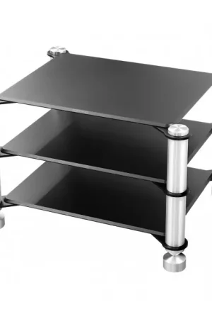 Prix avantageux | TOPPING SR2 Meuble HiFi 3 Étages Aluminium 289x238x188mm Noir / Argent