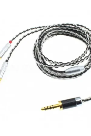 Dernières pièces | Câble Casque Symétrique Jack 4.4mm Mâle vers 2x Jack 3.5mm Mâles Cuivre Argent 1.5m