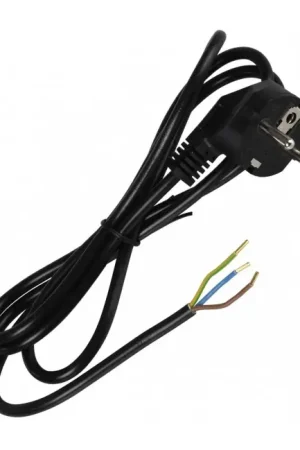 Bientôt épuisé - Câble Secteur Standard Schuko Mâle Coudé vers fils nus 3x1mm² 3m