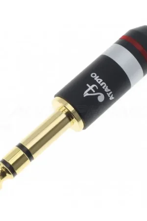 ATAUDIO AT-0T Connecteur Jack 6.35mm TRS Plaqué Or Ø8mm Rouge | Nouveau lancement