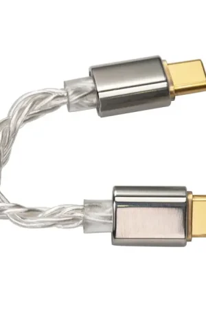 Paiement sécurisé | IBASSO CB18 Câble USB-C Mâle vers USB-C Mâle OTG Cuivre Plaqué Argent 10cm