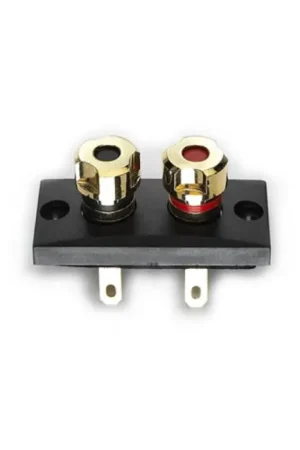 ATOHM WT-5524-G Bornier Encastré pour Enceintes Plaqué Or 54x24mm (Unité) - Prêt à expédier
