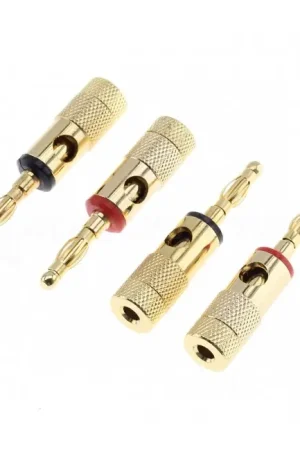 Prix usine - DYNAVOX Fiches Banane Plaqué Or Ø6mm (Set x4) Doré