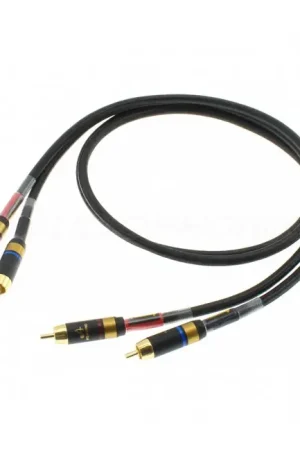 ATAUDIO KING WOLF Câbles de Modulation RCA Cuivre OFC 6N Blindé Plaqué Or 1m (La paire) - Petit prix