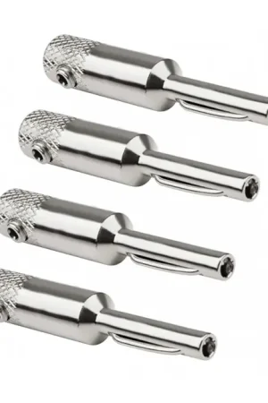 Très bien noté | Fiche Banane Cuivre Plaqué Rhodium Ø5mm (Set x4)
