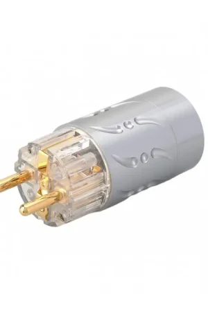 VIBORG VE512G Connecteur Secteur Schuko Type E/F Cuivre Pur Plaqué Argent / Or Ø20mm | Vente flash
