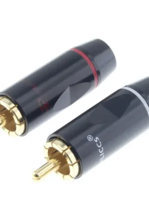 Prix imbattable - Connecteurs RCA Plaqué Or Ø8mm (La paire) Noir