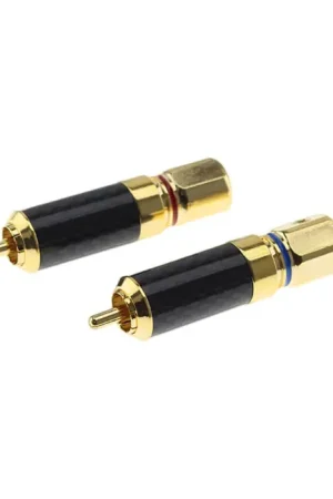Connecteurs RCA Carbone Plaqué Or Ø10mm (La paire) - Fin de série