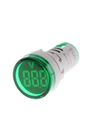 Prix en baisse | Afficheur de Tension Voltmètre à LED Verte 5-60VDC Ø22mm
