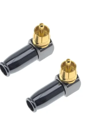Connecteur RCA Coudé 90° Plaqué Or Ø6.2mm (La paire) - Petit prix