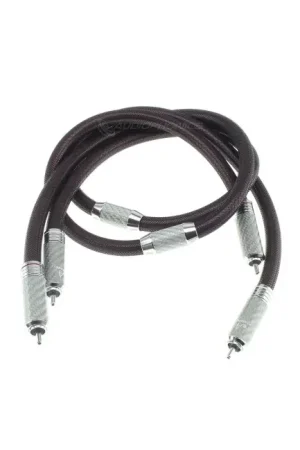 ATAUDIO OUSDING Câble de Modulation RCA-RCA Argent Pur Double Blindage Ø10mm 0.75m (La paire) - Prix doux