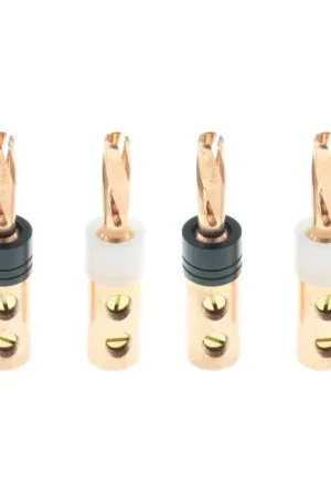 Dernières unités | ELECAUDIO BA-40 Fiches Bananes Cuivre Tellurium Ø4mm (Set x4)