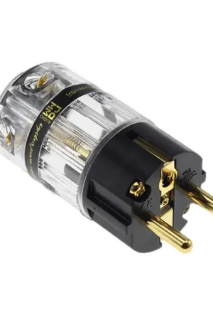 RAMM AUDIO SCHUKO-01 Connecteur Secteur Schuko Type E/F Plaqué Or 24k 3µ Ø16.5mm Transparent - Prix exceptionnel