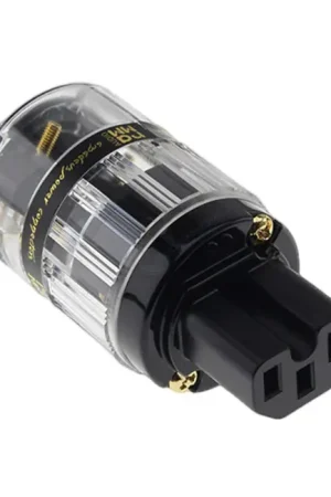 RAMM AUDIO IEC-01 Connecteur Secteur IEC C15 Plaqué Or 24K 3µ Ø16.5mm Transparent - Réduction spéciale