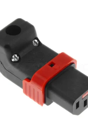 IEC LOCK U/D Connecteur IEC C13 Verrouillable Coudé 250V 15A Ø8mm - Soldes