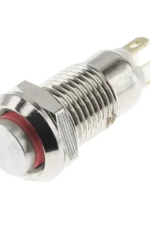 Bouton Poussoir avec Cercle Lumineux Rouge 1NO 36V Ø8mm Argent - Direct fabricant