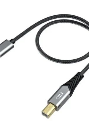 FIIO LD TC1 Câble USB-C Mâle vers USB-B Mâle Cuivre Monocristallin Double Blindage Plaqué Or 0.5m - Nouveauté